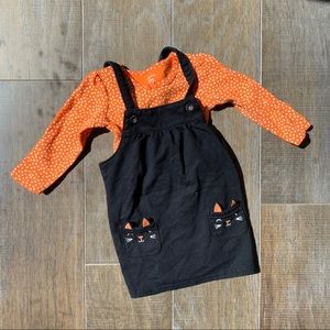 Carters cat Halloween overall outfit